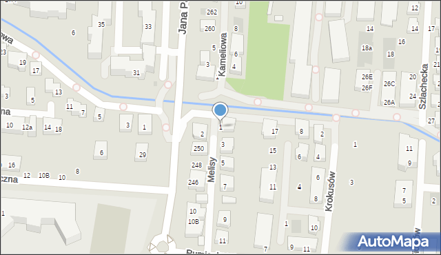 Warszawa, Melisy, 1, mapa Warszawy