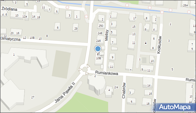 Warszawa, Melisy, 10A, mapa Warszawy