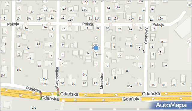 Wejherowo, Mestwina, 3, mapa Wejherowo