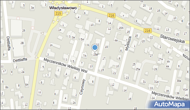 Władysławowo, Męczenników Wielkiej Wsi, 13a, mapa Władysławowo