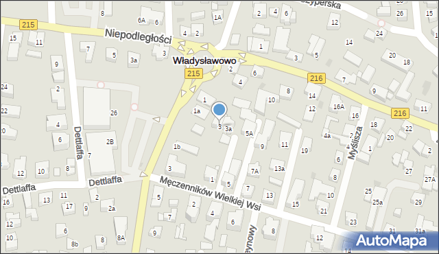 Władysławowo, Męczenników Wielkiej Wsi, 3, mapa Władysławowo