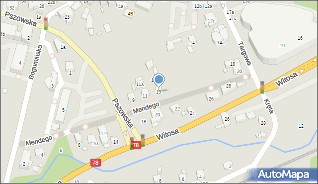 Wodzisław Śląski, Mendego Lucjana, dr., 13, mapa Wodzisławia Śląskiego