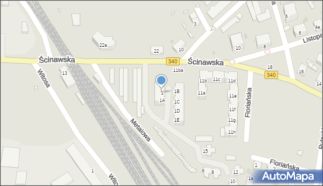 Wołów, Metalowa, 1, mapa Wołów