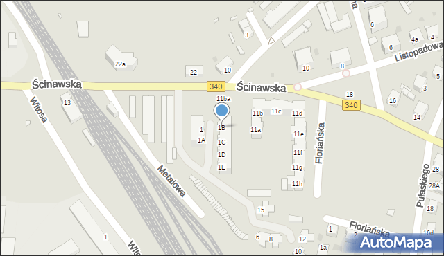 Wołów, Metalowa, 1B, mapa Wołów