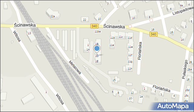 Wołów, Metalowa, 1D, mapa Wołów