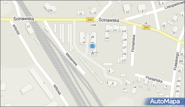 Wołów, Metalowa, 1E, mapa Wołów