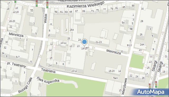 Wrocław, Mennicza, 14-15, mapa Wrocławia