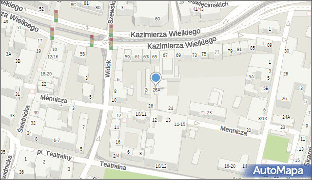 Wrocław, Mennicza, 26A, mapa Wrocławia