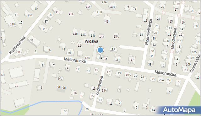Wrocław, Meliorancka, 14, mapa Wrocławia