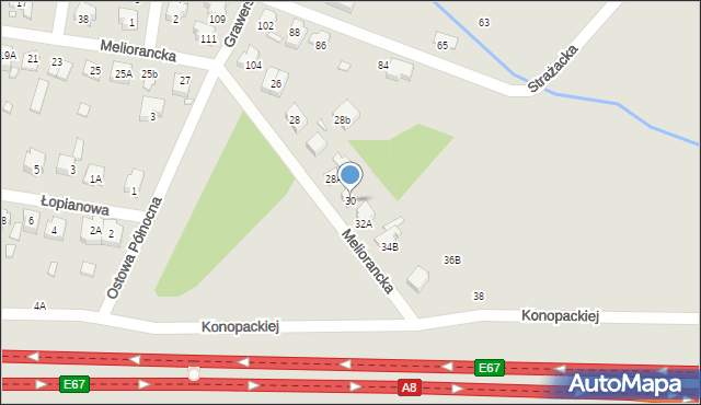 Wrocław, Meliorancka, 30, mapa Wrocławia