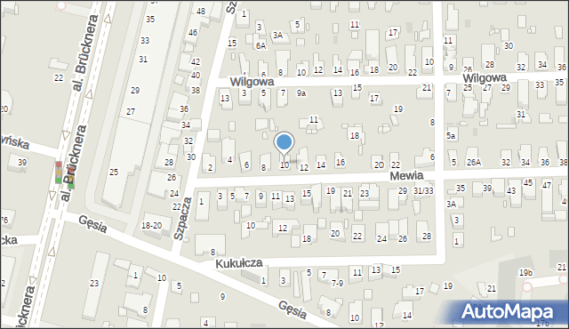 Wrocław, Mewia, 10, mapa Wrocławia