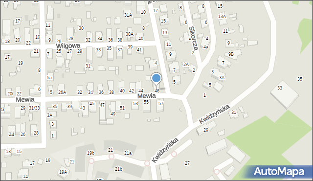 Wrocław, Mewia, 46, mapa Wrocławia