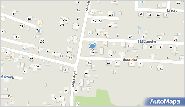 Zabrze, Mendego Edwarda, ks., 17, mapa Zabrza