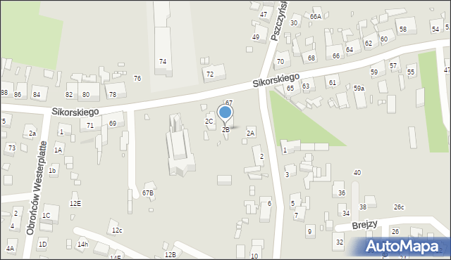 Zabrze, Mendego Edwarda, ks., 2B, mapa Zabrza