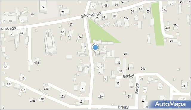 Zabrze, Mendego Edwarda, ks., 3, mapa Zabrza