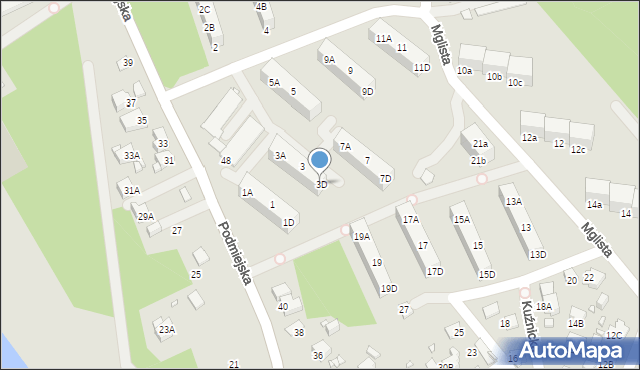 Rybnik, Mglista, 3D, mapa Rybnika