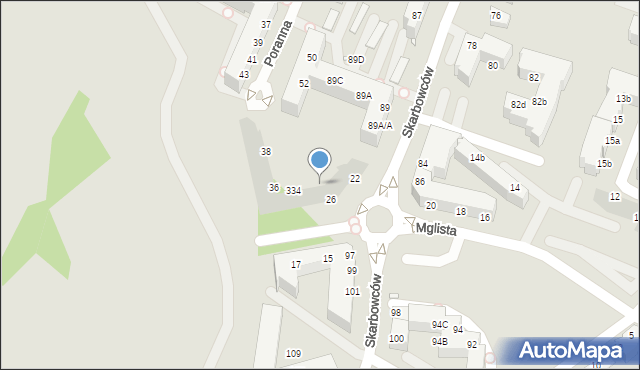 Wrocław, Mglista, 32, mapa Wrocławia