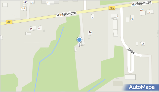 Alwernia, Mickiewicza Adama, 9, mapa Alwernia