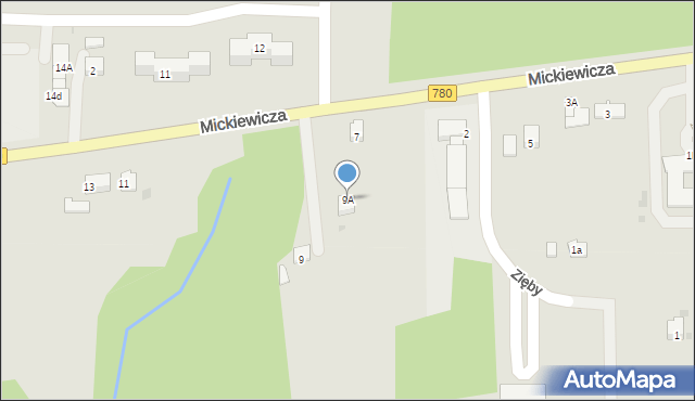 Alwernia, Mickiewicza Adama, 9A, mapa Alwernia