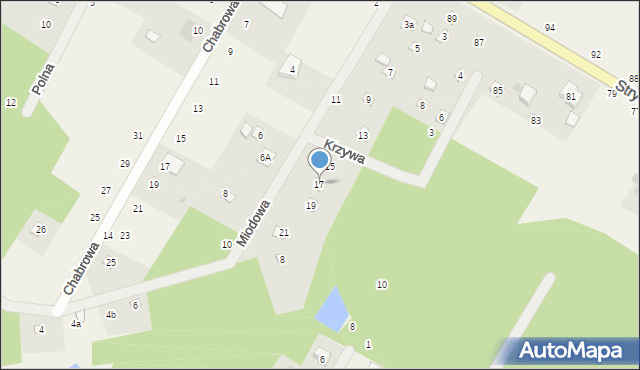 Anielin Swędowski, Miodowa, 17, mapa Anielin Swędowski