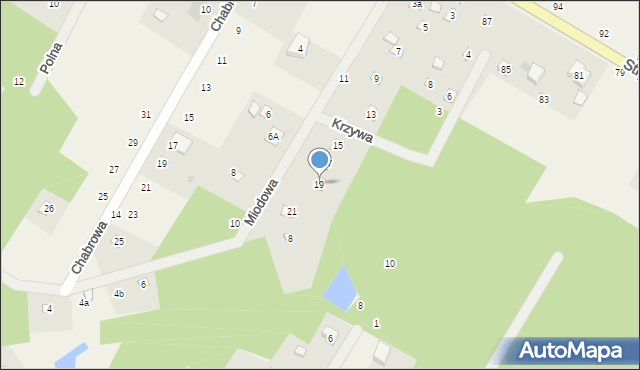 Anielin Swędowski, Miodowa, 19, mapa Anielin Swędowski