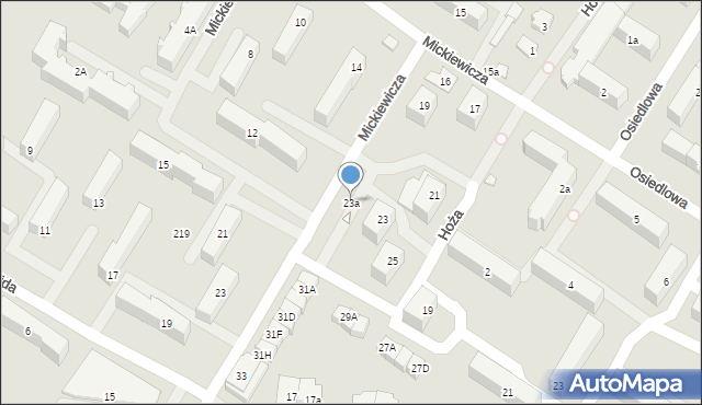 Augustów, Mickiewicza Adama, 23a, mapa Augustów