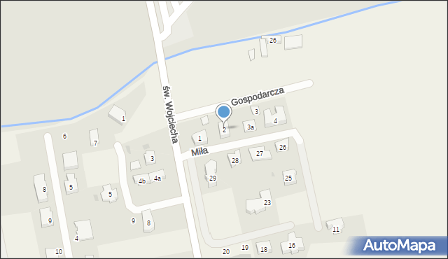 Bałdowo, Miła, 2, mapa Bałdowo