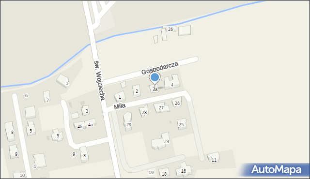 Bałdowo, Miła, 3a, mapa Bałdowo