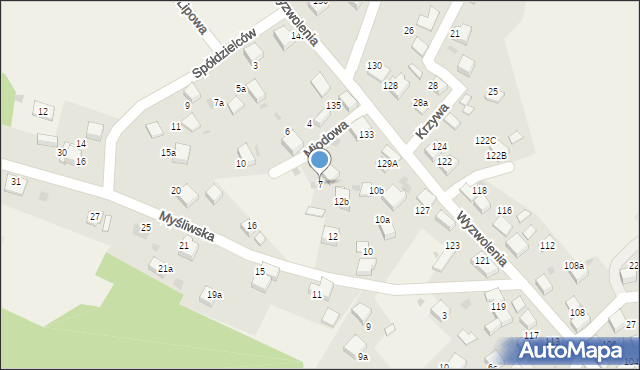 Balin, Miodowa, 7, mapa Balin