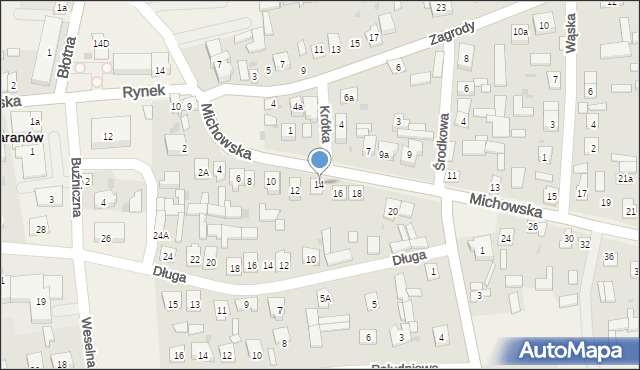 Baranów, Michowska, 14, mapa Baranów