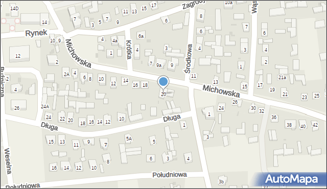 Baranów, Michowska, 20, mapa Baranów