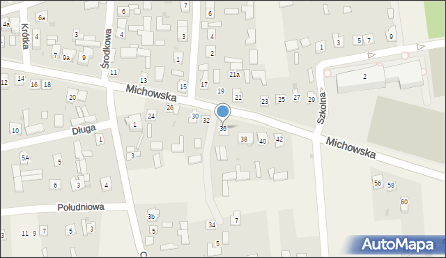 Baranów, Michowska, 36, mapa Baranów