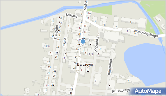 Barczewo, Mickiewicza Adama, 23A, mapa Barczewo