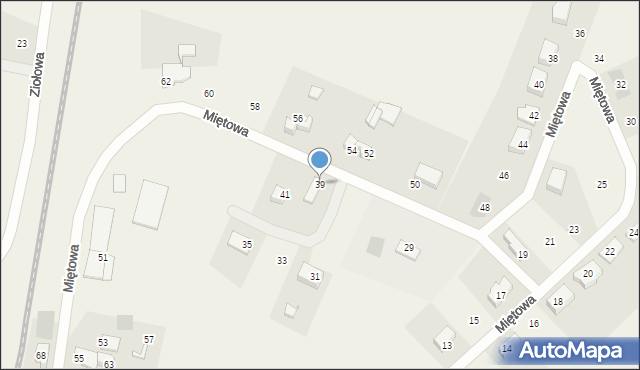 Bartąg, Miętowa, 39, mapa Bartąg