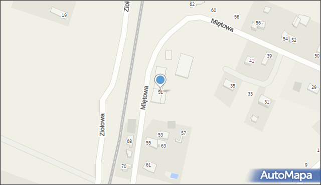 Bartąg, Miętowa, 51, mapa Bartąg