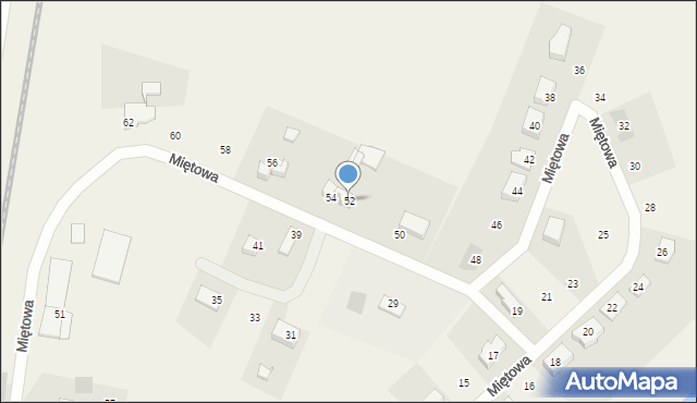 Bartąg, Miętowa, 52, mapa Bartąg