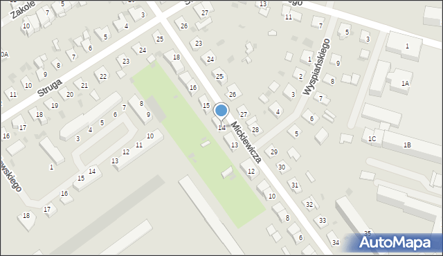 Bartoszyce, Mickiewicza Adama, 14, mapa Bartoszyce