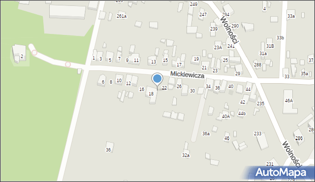 Będzin, Mickiewicza Adama, 20, mapa Będzin