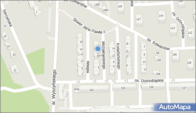 Bełchatów, Michałowskiego Kazimierza, 10, mapa Bełchatów