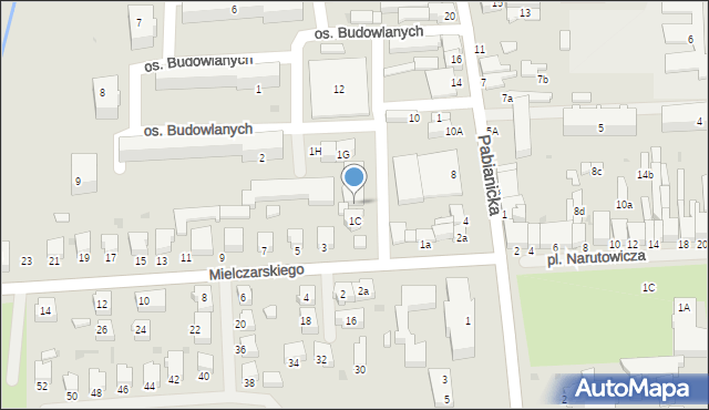 Bełchatów, Mielczarskiego Romualda, 1D, mapa Bełchatów