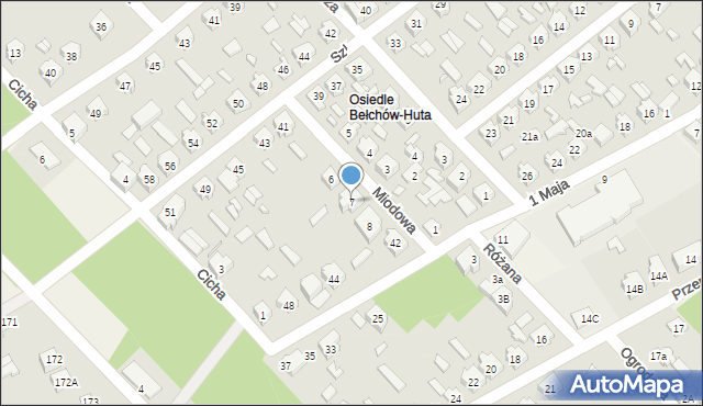 Bełchów, Miodowa, 7, mapa Bełchów