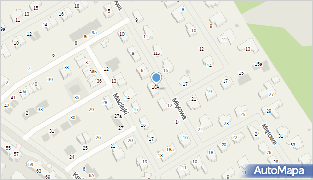 Bezrzecze, Miętowa, 10B, mapa Bezrzecze