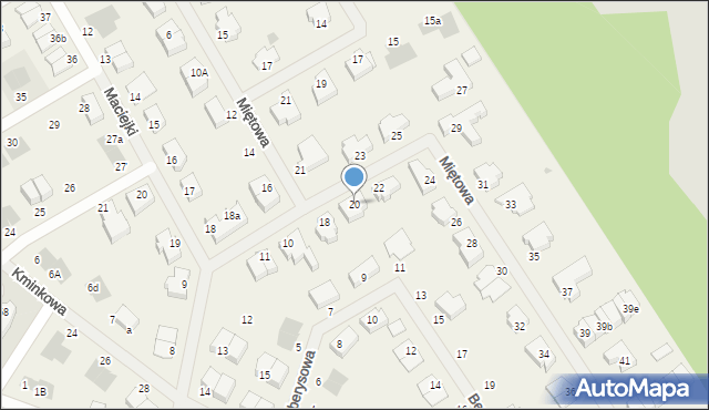 Bezrzecze, Miętowa, 20, mapa Bezrzecze