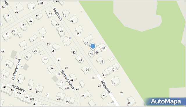 Bezrzecze, Miętowa, 39a, mapa Bezrzecze