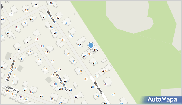 Bezrzecze, Miętowa, 39c, mapa Bezrzecze