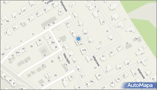 Bezrzecze, Miętowa, 6a, mapa Bezrzecze