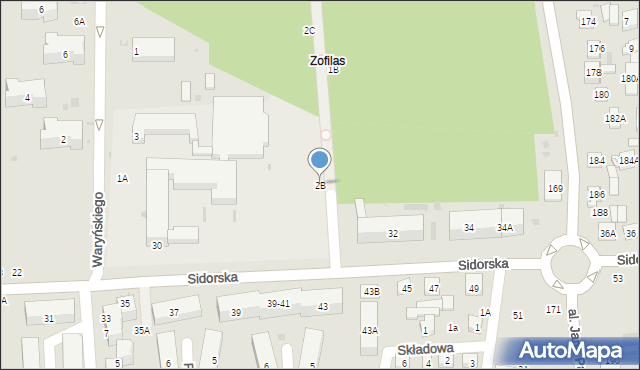 Biała Podlaska, Mickiewicza Adama, 2B, mapa Białej Podlaskiej
