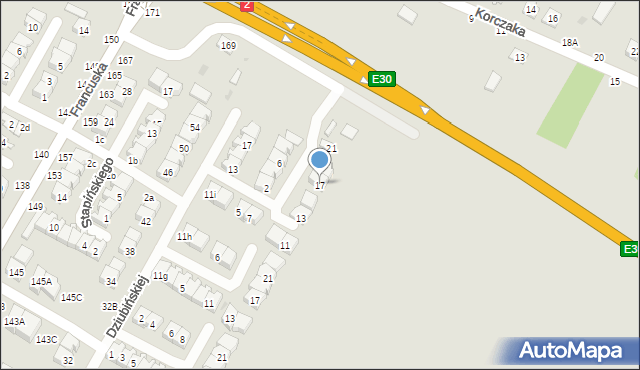 Biała Podlaska, Miłkowskiego Stanisława, 17, mapa Białej Podlaskiej