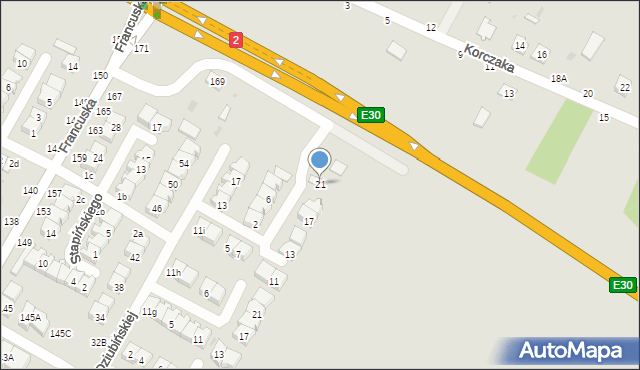 Biała Podlaska, Miłkowskiego Stanisława, 21, mapa Białej Podlaskiej