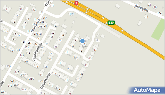 Biała Podlaska, Miłkowskiego Stanisława, 4, mapa Białej Podlaskiej